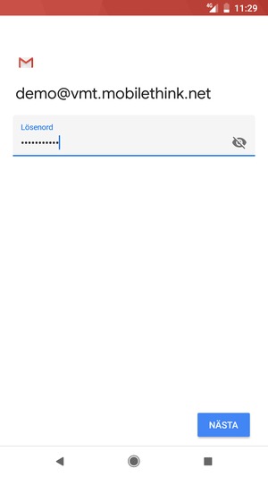 Ange ditt lösenord och välj NÄSTA