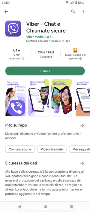 Seleziona Installa