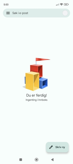 Kontoen er klar til bruk