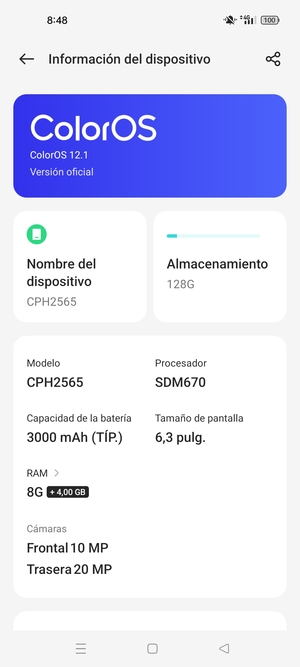 Seleccione ColorOS