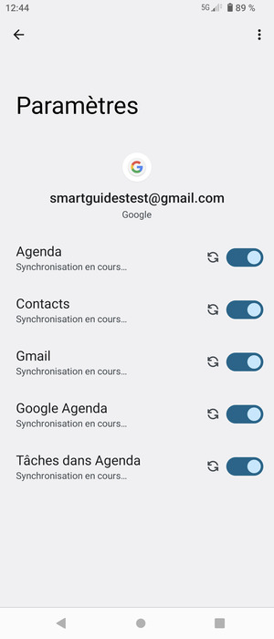 Vos informations seront synchronisées