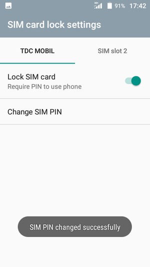 Your SIM PIN has been changed