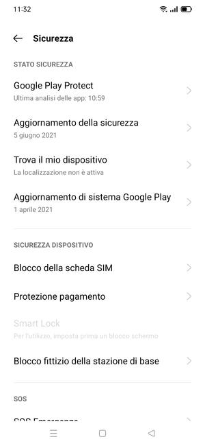 Scorri e seleziona Blocco della scheda SIM