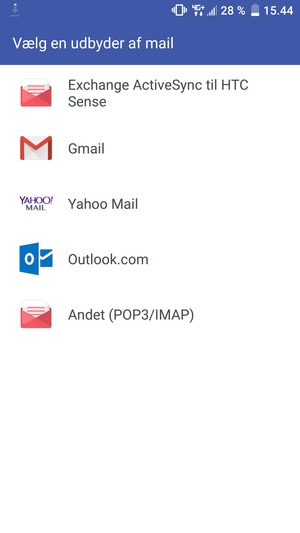 Vælg Outlook.com 