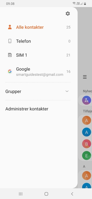 Vælg Administrer kontakter