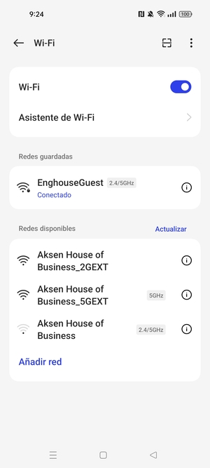 Ahora está conectado a la red Wi-Fi