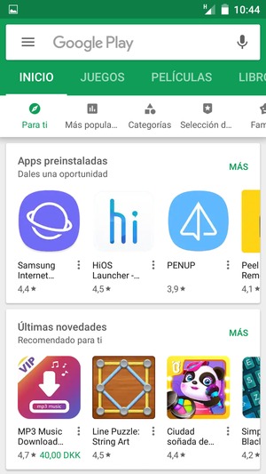 Seleccione la barra de Búsqueda