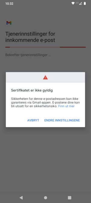 Velg ENDRE INNSTILLINGENE