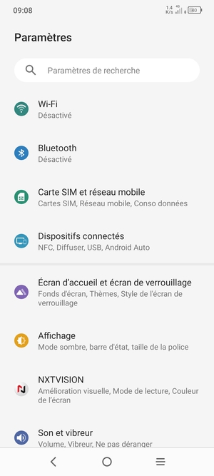 Sélectionnez Carte SIM et réseau mobile