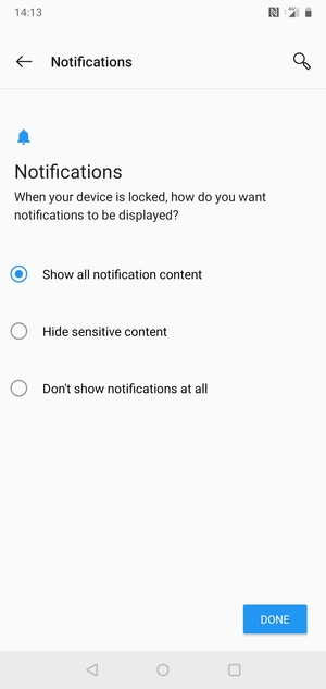 Select your preferred option and select DONE