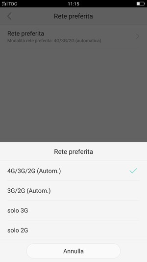 Seleziona la tua opzione preferita