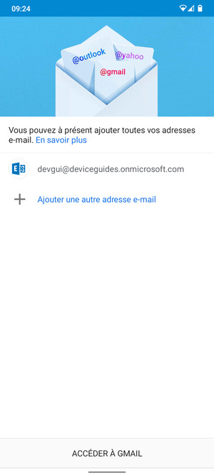 Sélectionnez ACCÉDER  À GMAIL