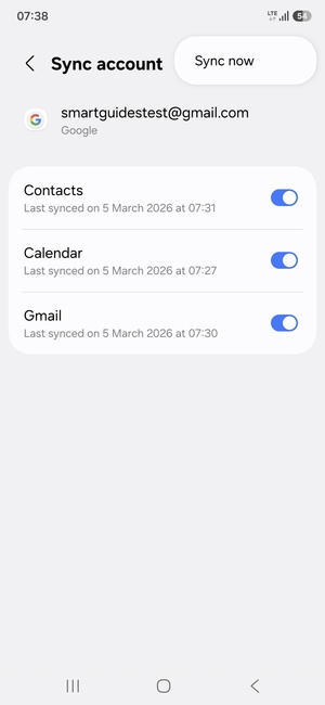 Select Sync now