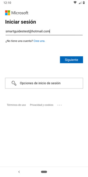 Introduzca su Dirección de correo electrónico y seleccione Siguiente