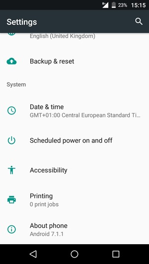 Scroll to and select About phone