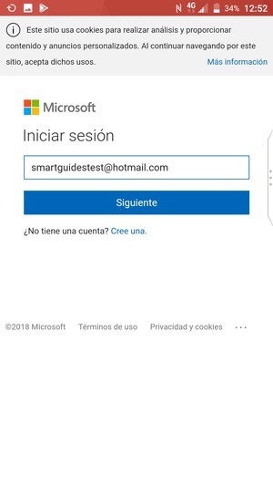 Introduzca su Dirección de correo electrónico y seleccione Siguiente