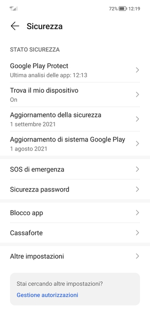 Seleziona Altre impostazioni