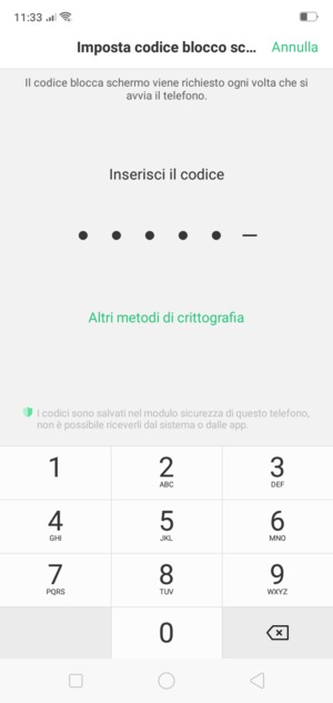 Inserisci il Codice di accesso