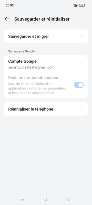 Sélectionnez Compte Google