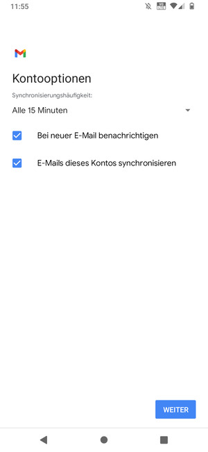 Wählen Sie WEITER