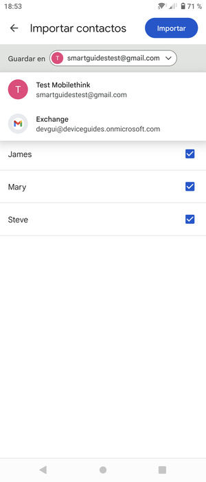 Seleccione su cuenta Google