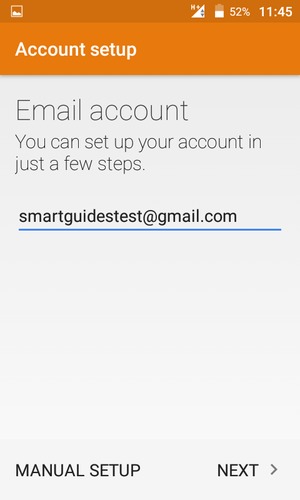 Enter your Gmail or Hotmail address and select NEXT