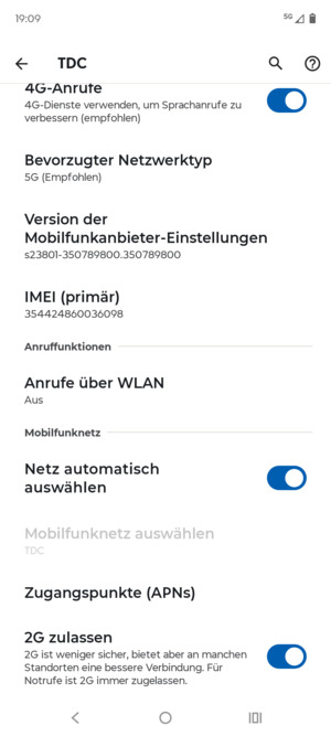 Scrollen Sie und wählen Sie Zugangspunkte (APNs)
