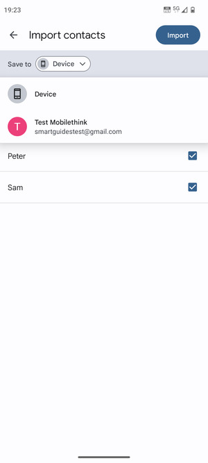 Select your Google account