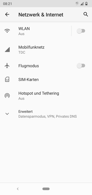 Wählen Sie Mobilfunknetz