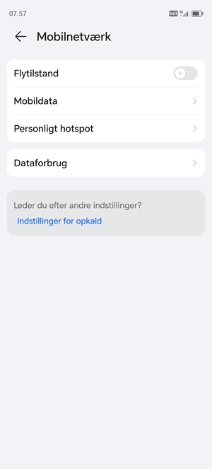 Vælg Mobildata