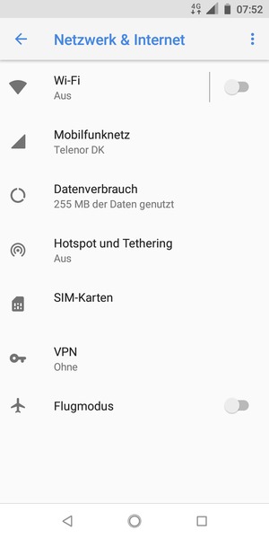 Wählen Sie Mobilfunknetz