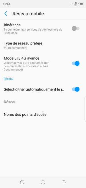 Sélectionnez Noms des points d'accès