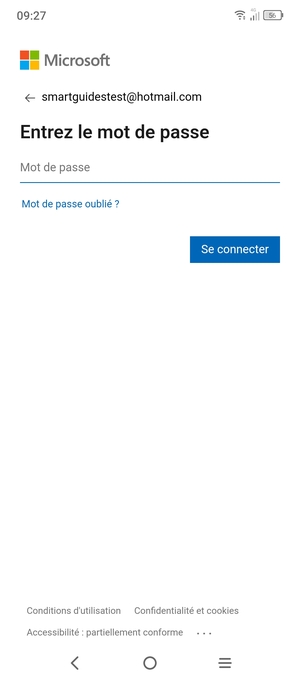 Saisissez votre mot de passe et sélectionnez Se connecter