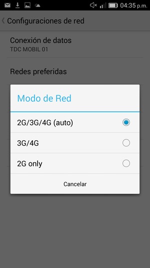 Seleccione la opción deseada