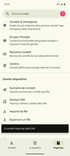 I tuoi contatti verranno salvati sul tuo account Google, e salvati sul tuo telefono la prossima volta che Google sarà sincronizzato.