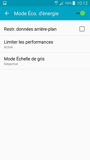 Activer le Mode Éco. d'énergie