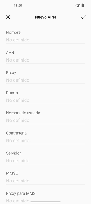 Introduzca la información de Internet