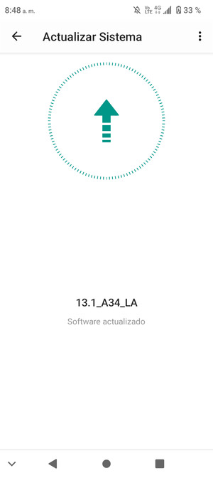 Si su teléfono está actualizado, verá la siguiente pantalla