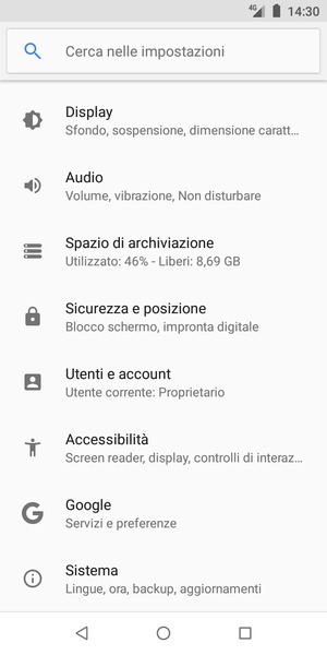 Scorri e seleziona Sicurezza e posizione