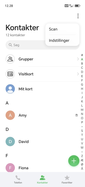 Vælg Indstillinger