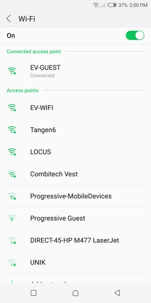 You are now connected to the Wi-Fi network