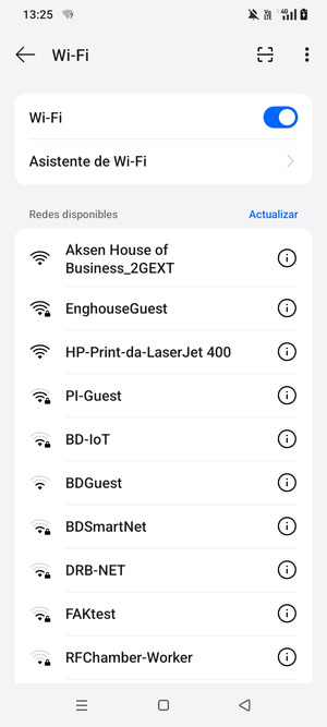 Seleccione la red inalámbrica a la que desea conectarse