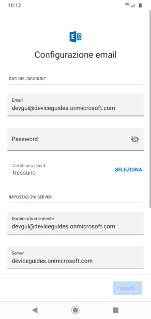 Inserisci la tua password