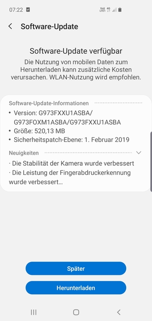 Falls Ihr Handy nicht aktualisiert ist, wählen Sie Herunterladen