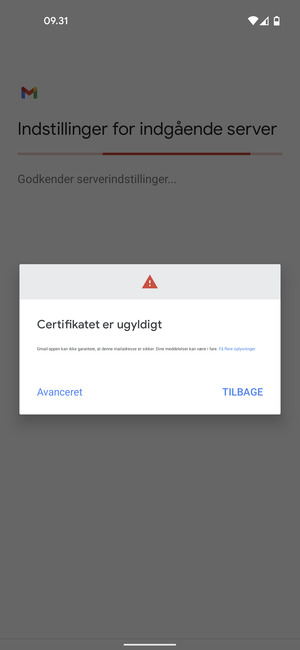 Vælg TILBAGE