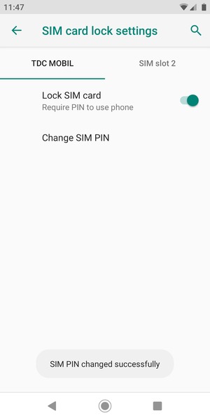Your SIM PIN has been changed