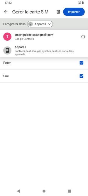 Sélectionnez votre compte Google