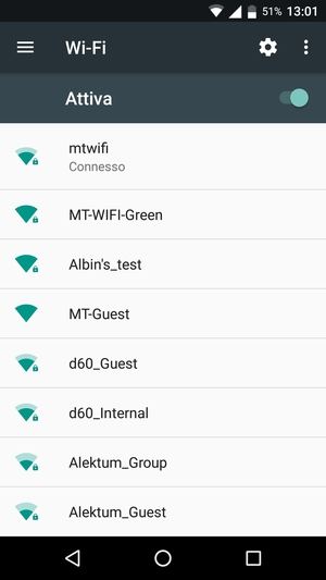 Ora sei connesso alla rete Wi-Fi