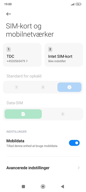 Vælg Avancerede indstillinger