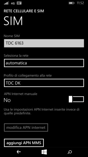 Se viene visualizzato un elenco di operatori, seleziona Public